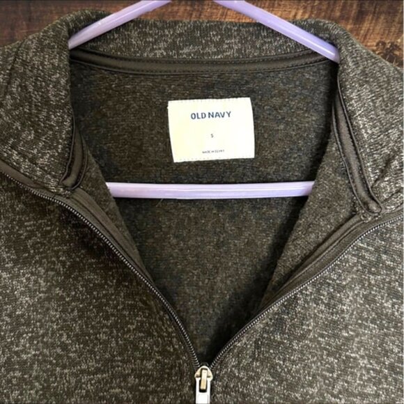 Old Navy Fleece‎ Sweater 1/4 Zip Mock Neck Sweatshirt Charcoal Grey Small - Picture 10 of 10